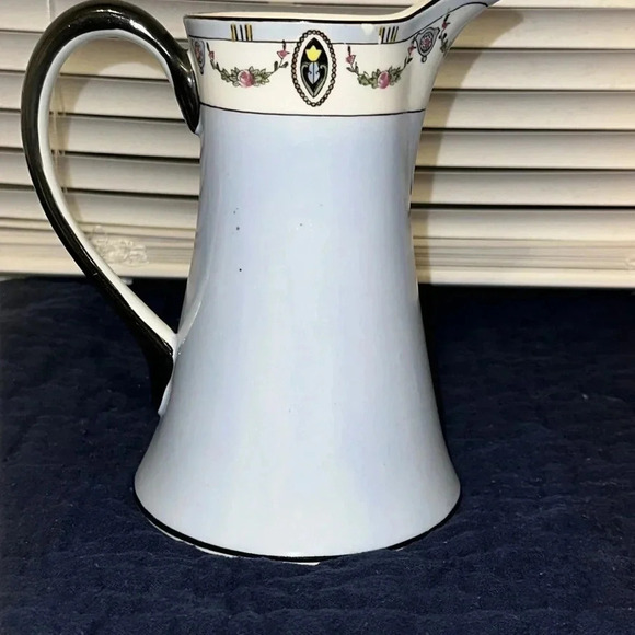 Antique Vintage Noritake Morimura Light Blue & Black Coffee Pot Made in Japan - Picture 3 of 16